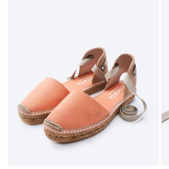 NWT Viscata Barcelona Candell Limited Edition Canvas Espadrille Flats, Lipstick - Picture 3 of 8